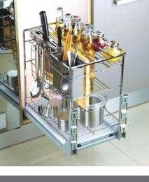 Giá dao thớt đa năng Inox 304 xước mờ ray giảm chấn SMARTK SKD400MF